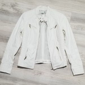 White faux leather jacket